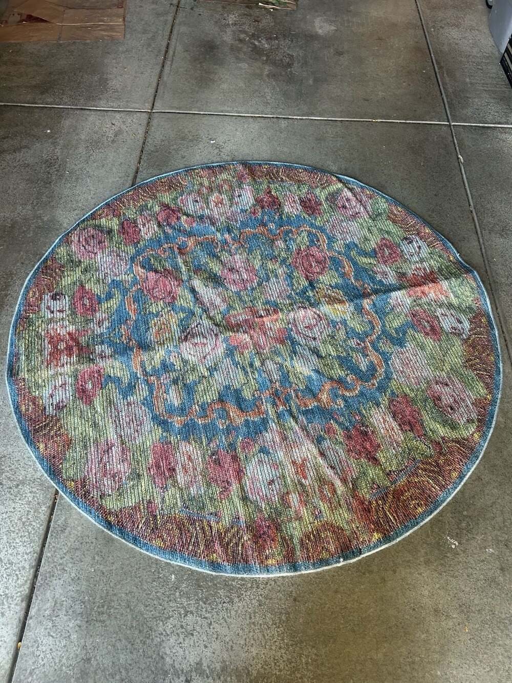 Safavieh Besarabian 200 Size 6'-7"x 6'-7" Round Blue Sage Rust Area Rug
